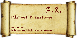 Pável Krisztofer névjegykártya