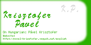 krisztofer pavel business card